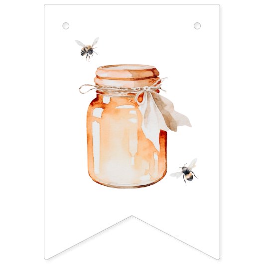 Ein kleiner Honig auf dem Weg zur Wasserfarbendusc Wimpelkette (Erste Fahne)