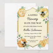ein kleiner Honig ist auf dem Weg Babydusche Einladung (Vorne/Hinten)