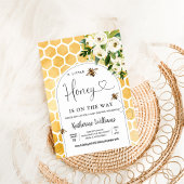 Ein kleiner Honig ist auf dem Weg Bee Theme Baby D Einladung