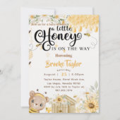 Ein kleiner Honig ist auf dem Weg zur Bee Baby Dus Einladung (Vorderseite)