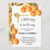 Ein kleiner Honig ist unterwegs - Baby Dusche einl Einladung (Vorne/Hinten)