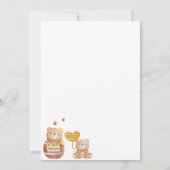 Ein kleiner Honig ist unterwegs mit einer Baby-Dus Einladung (Rückseite)