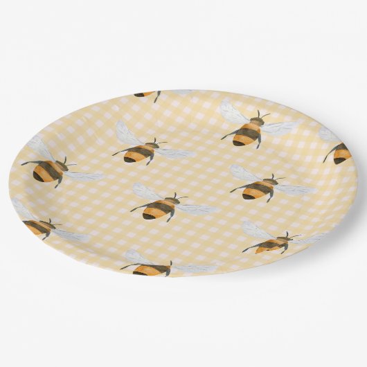 Ein kleiner Honig Pappteller (Schrägansicht)