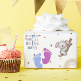 Ein kleiner ist unterwegs, Babydusche wackelt Geschenkpapier