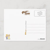 Ein kleiner Junge überrascht ein kleines Mädchen m Postkarte (Rückseite)