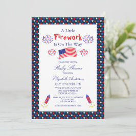 Ein kleiner Kamin ist auf dem Weg zur Babydusche Einladung