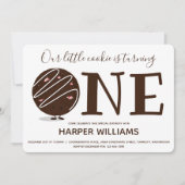 Ein kleiner Keks macht einen ersten Geburtstag Einladung (Vorderseite)
