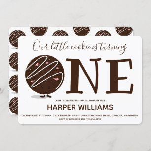 Ein kleiner Keks macht einen ersten Geburtstag Einladung