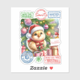 Ein kleiner Kick ist bereit für Weihnachten Aufkleber