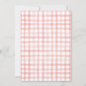 Ein kleiner Kick ist im Begriff, die Babydusche zu Einladung (Rückseite)