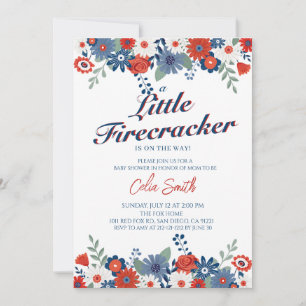 Ein kleiner Knaller ist unterwegs Baby Shower Einladung