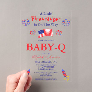 Ein Kleiner Knaller Kommt Auf Dem Weg Baby-Q Acryleinladungen