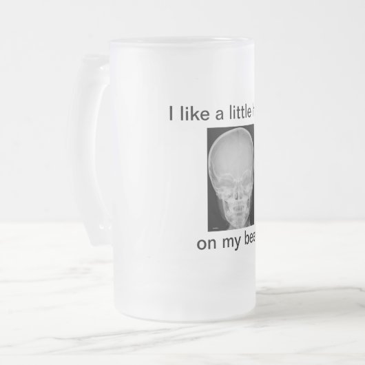 Ein kleiner Kopf auf meinem Bier Mattglas Bierglas (Vorderseite Links)