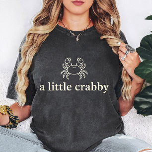 Ein kleiner krabbiger Krebs Umriss-Design T-Shirt