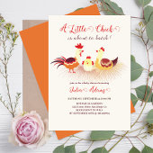 Ein kleiner Küken ist im Begriff, Babydusche zu sc Einladung