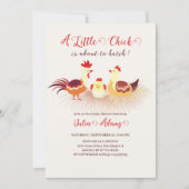 Ein kleiner Küken ist im Begriff, Babydusche zu sc Einladung (Vorderseite)