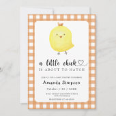 Ein kleiner Küken wird bald Babydusche schlüpfen Einladung (Vorderseite)