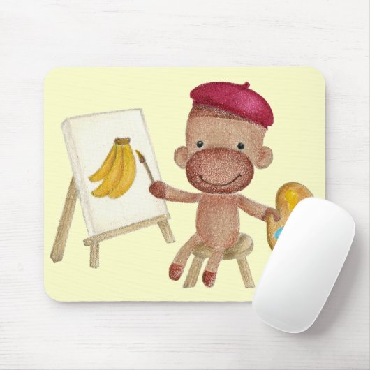 Ein kleiner Künstler Socky der Socken-Affe Mousepad (Mit Mouse)