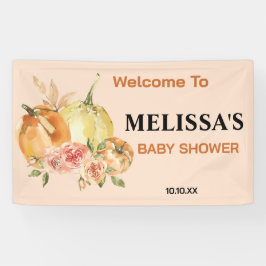 Ein kleiner Kürbis auf dem Weg fallen Baby Dusche Banner