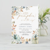 Ein kleiner Kürbis auf dem Weg zur Kinderdusche Einladung (Stehend Vorderseite)