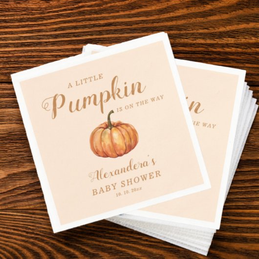 Ein kleiner Kürbis auf die Babydusche fallen Serviette