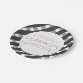 Ein kleiner Kürbis auf die schicke Herbstdusche Pappteller (Schrägansicht)