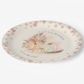 Ein kleiner Kürbis auf die Way Fall Baby Dusche Pappteller (Schrägansicht)