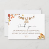 Ein kleiner Kürbis auf ihrem Weg, Fall Boho Baby D Dankeskarte (Vorderseite)