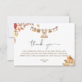 Ein kleiner Kürbis auf ihrem Weg, Fall Boho Baby D Dankeskarte