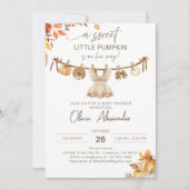 Ein kleiner Kürbis auf ihrem Weg, Herbstwaschanlag Einladung (Vorderseite)