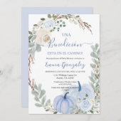 Ein kleiner Kürbis Baby Shower Boy auf Spanisch Einladung (Vorne/Hinten)