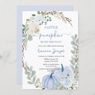 Ein kleiner Kürbis Baby Shower Boy Einladung