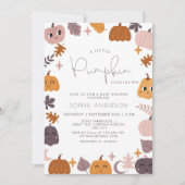 Ein kleiner Kürbis befindet sich auf dem Weg zur m Einladung (Vorderseite)