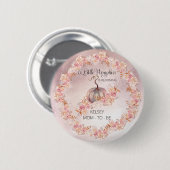Ein kleiner Kürbis blüht die rosa Babydusche Button (Vorne & Hinten)