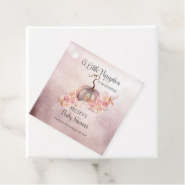 Ein kleiner Kürbis blüht die rosa Babydusche Geschenkanhänger