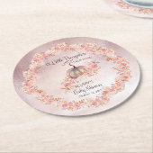 Ein kleiner Kürbis blüht die rosa Babydusche Runder Pappuntersetzer (Angewinkelt)