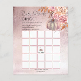 Ein kleiner Kürbis blüht Pink Baby Bingo Card