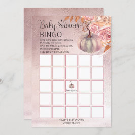 Ein kleiner Kürbis blüht Pink Baby Bingo Card Einladung