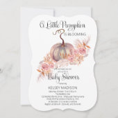Ein kleiner Kürbis blüht Pink Baby Dusche Invi Einladung (Vorderseite)
