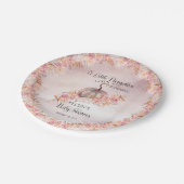 Ein kleiner Kürbis blüht Pink Baby Dusche Pap Pappteller (Schrägansicht)