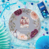 Ein kleiner Kürbis, blumengeschmückt Herbst 1. Geb Pappteller (Party)