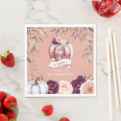 Ein kleiner Kürbis, blumengeschmückt Herbst 1. Geb Serviette (Beispiel)