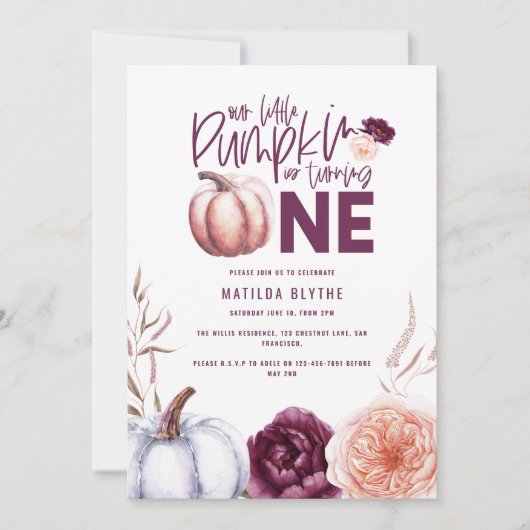 Ein kleiner Kürbis, blumengeschmückt im Herbst 1. (Vorderseite)