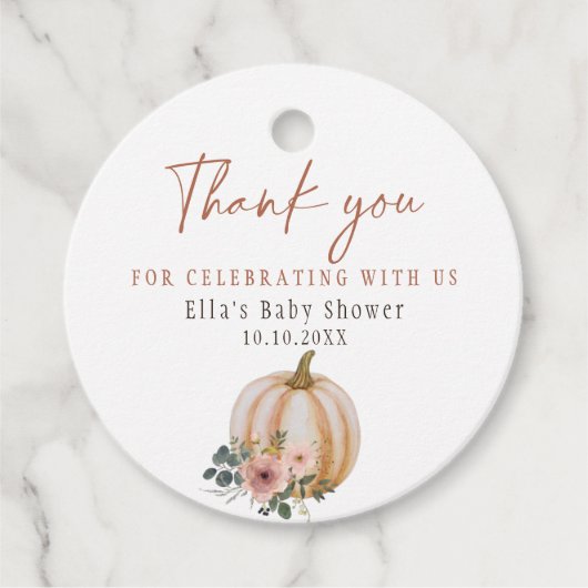 Ein kleiner Kürbis Blush Geschenkanhänger (Vorderseite)