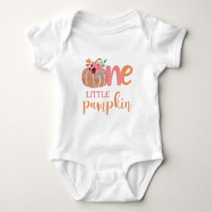 Ein kleiner Kürbis Boho Floral 1. Geburtstag Baby Strampler