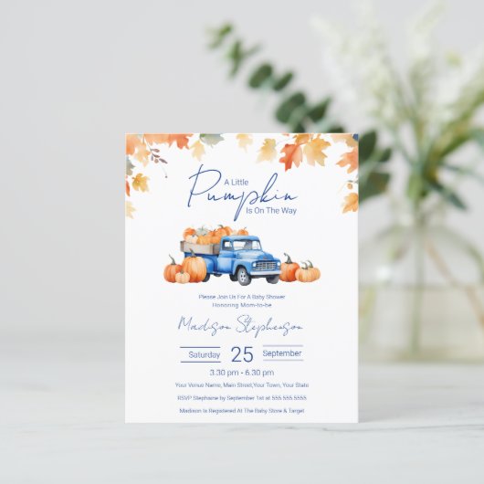 Ein kleiner Kürbis für die Babydusche (Stehend Vorderseite)