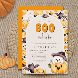 Ein kleiner Kürbis-Geist-Halloween-Baby-Shower Einladung