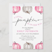 Ein kleiner Kürbis | Girl Fall Baby Dusche Einladung (Vorderseite)