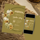 Ein kleiner Kürbis | Green | Sonnenblumen Babydusc Einladung