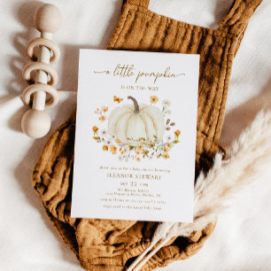 Ein kleiner Kürbis Herbst-Baby-Shower Geschlechtsn Einladung